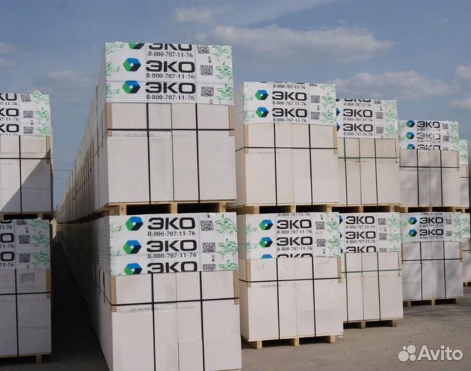 Блок из газобетона эко D500 B3,5 250x600x100
