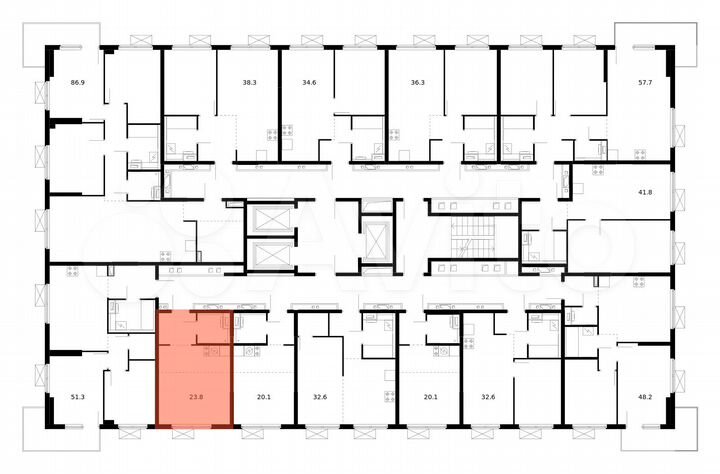 Квартира-студия, 23,8 м², 10/24 эт.