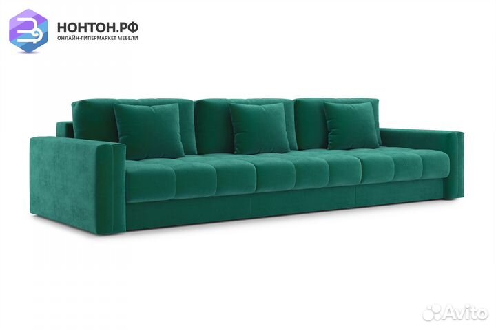 Диван тик-так Монарх 3-х местный изумрудный