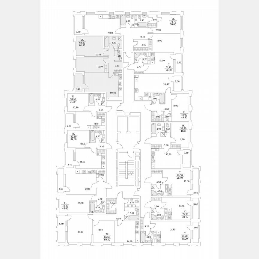 2-к. квартира, 24,3 м², 11/13 эт.
