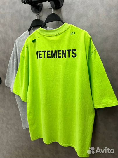 Футболка Vetements оверсайз неон наируках