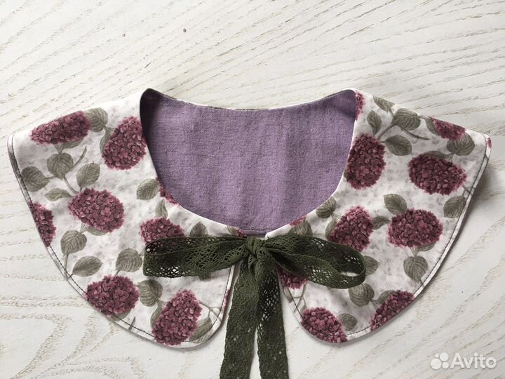 Съемный воротничок. Воротничок с гортензиями