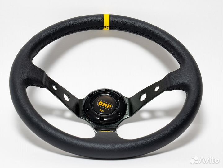 Руль гоночный дрифт OMP с выносом кожа новый