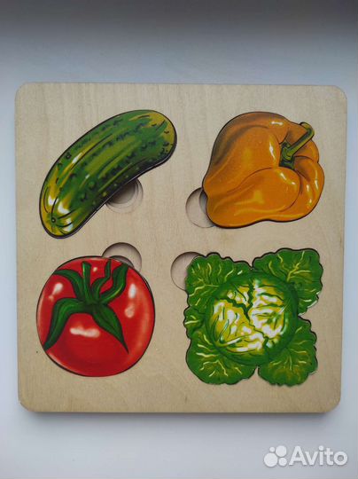 Детская развивающая доска пазл из дерева