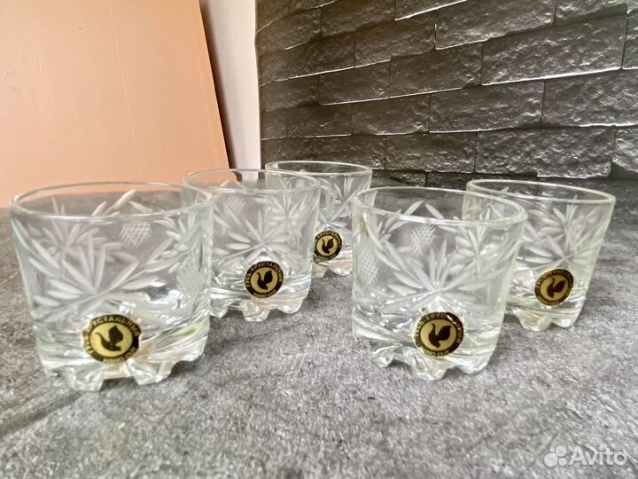 Стопки хрустальные СССР набор 5 штук