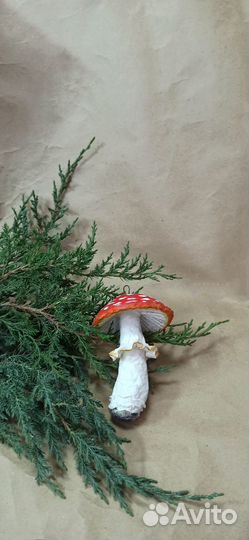 Мухомор ватная игрушка