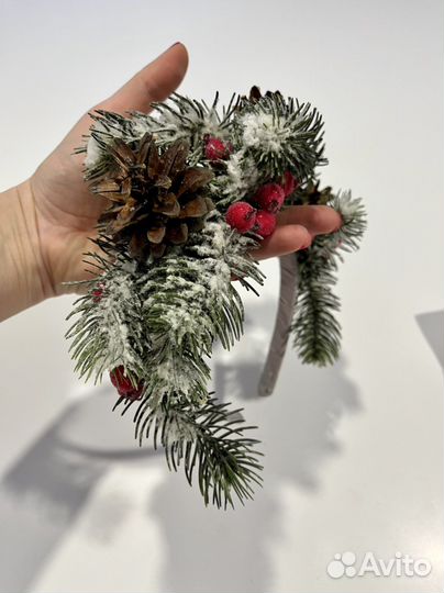 Ободок+брошь новогодний на фотосессию утренник