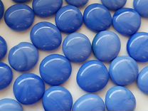 Стеклянные камни Марблс, светло-синие