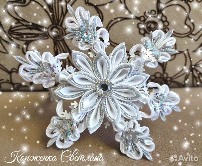 Ободок ручной работы для волос в виде снежинки