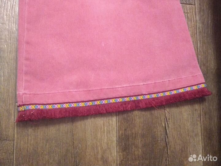 Розовые кантри клеш джинсы M