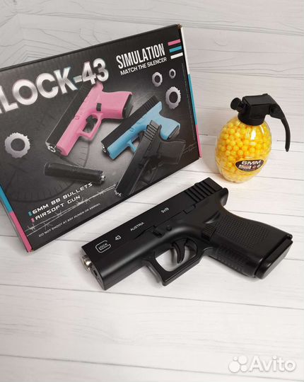 Детский пистолет металлический Glock43
