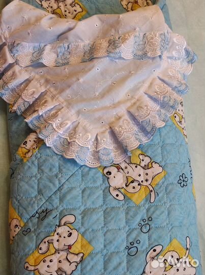 Одеялко на выписку с уголком