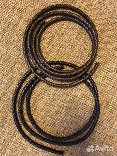 Шнурок кожаный чёрный и коричневый 1 метр