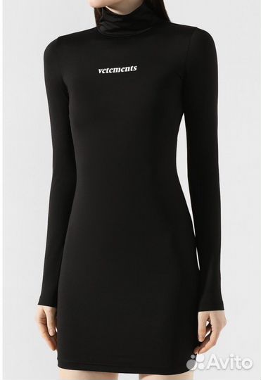 Обтягивающее черное платье Vetements