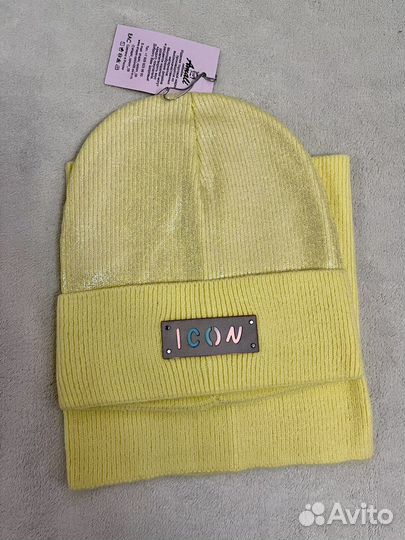 Шапка со снудом для девочки осень/весна