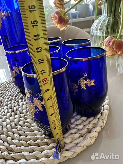 Хрустальные бокалы с кувшином (12 бок. + кувшин)