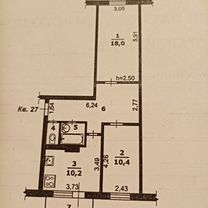 2-к. квартира, 56,6 м², 4/5 эт.