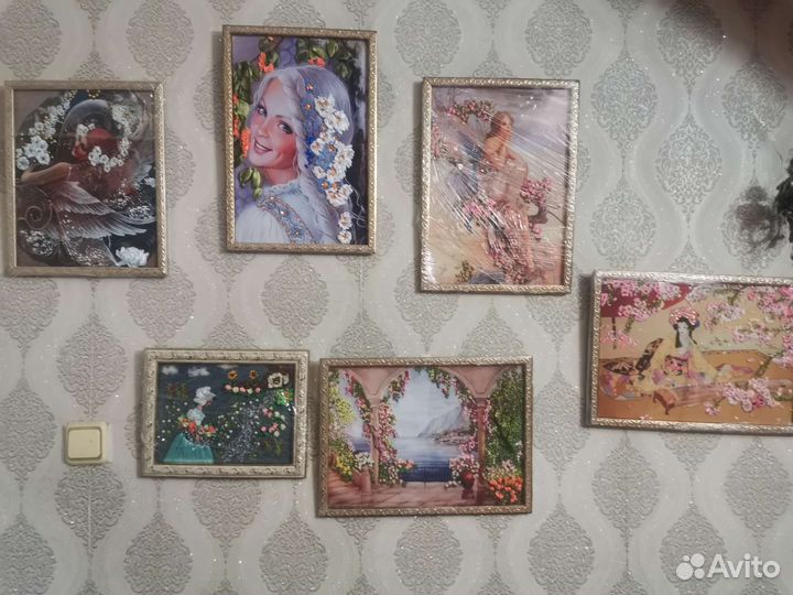 Картины вышитые лентами
