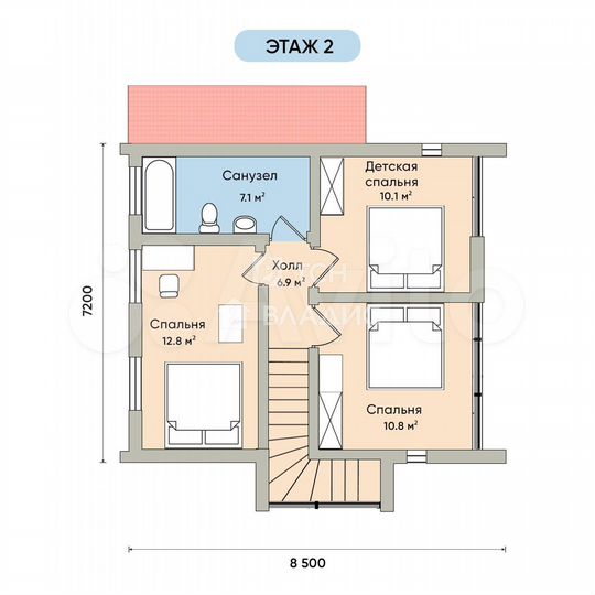 Дом 135 м² на участке 8,1 сот.