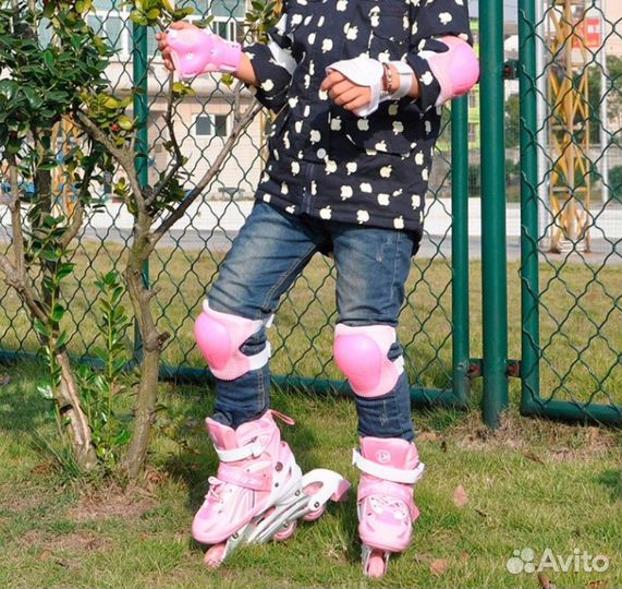 Комплект:роликовые коньки детские и защита, сумка