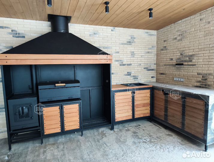 Мангальный комплекс, зона барбекю, мангал, печь