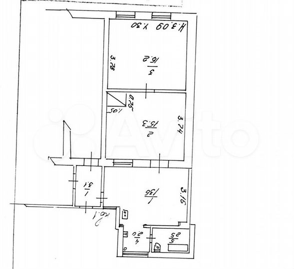 2-к. квартира, 50 м², 1/1 эт.