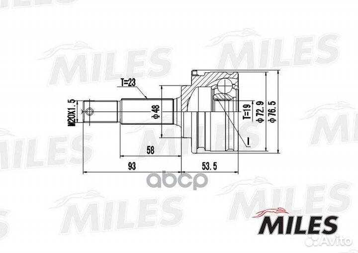 ШРУС nissan micra K11 1.0 92-00 нар. GA20301 Miles