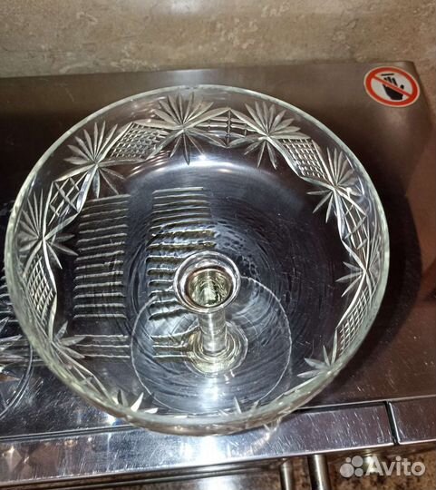 Ваза для фруктов на ножке хрусталь СССР