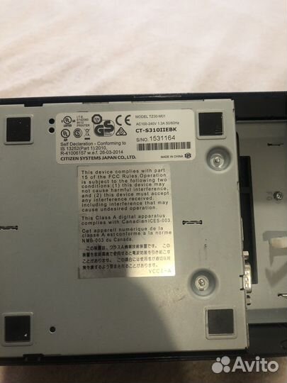 Чековый аппарат citizen 310