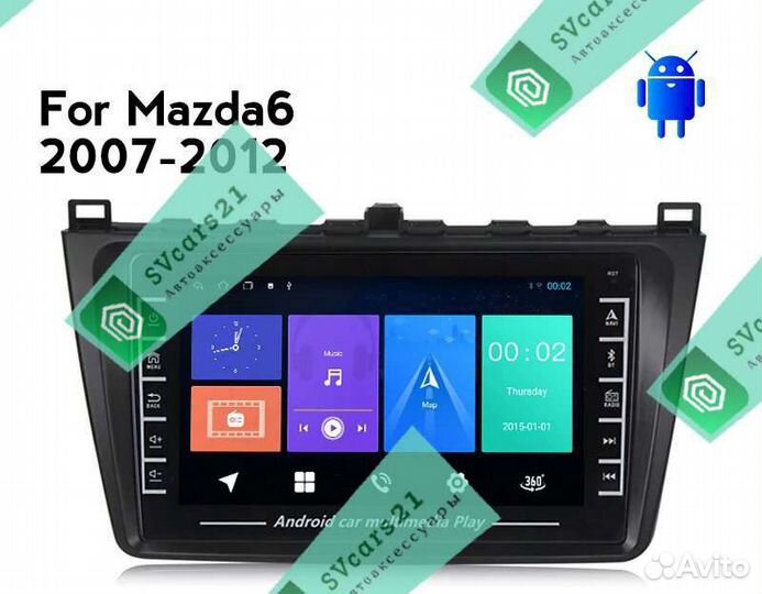 Магнитола Mazda 6 2007-2012 Android 8