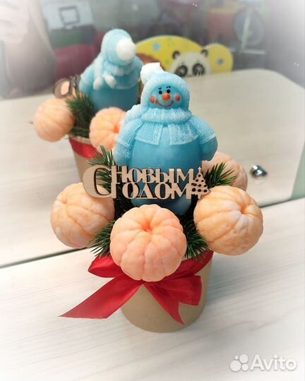 Новогодний букет из мыла ручной работы