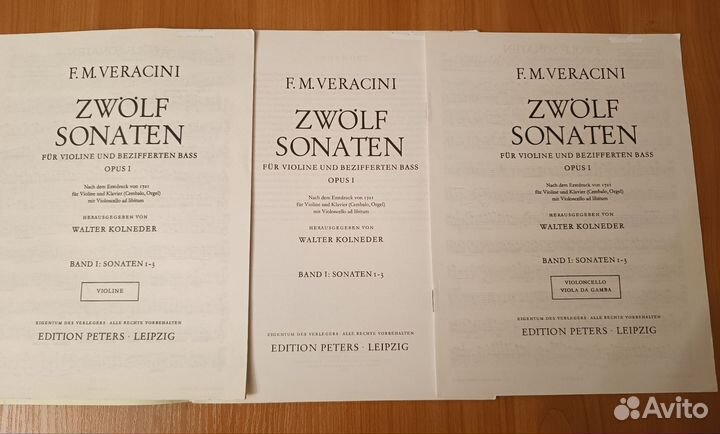 Верачини. Сонаты