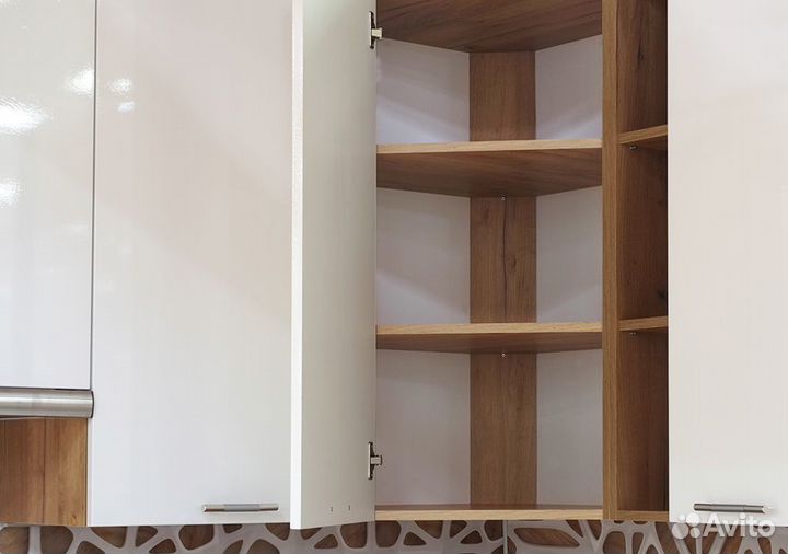 Кухня Ксения 4,1м угловая, белый глянец