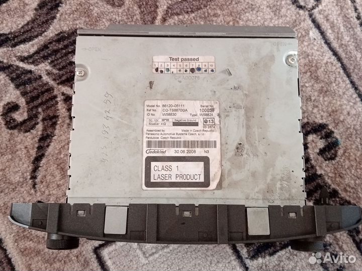 Магнитофон на тойота авенсис