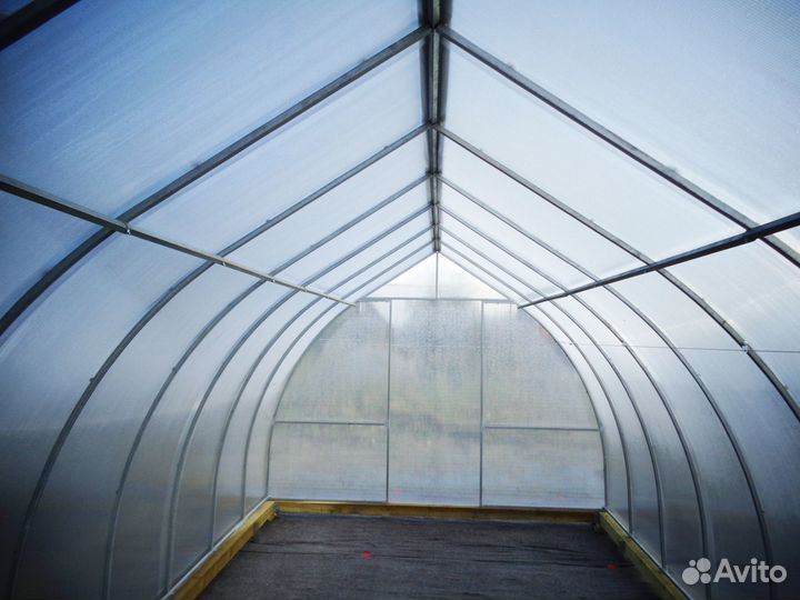 Теплица оцинкованная с поликарбонатом Капелька