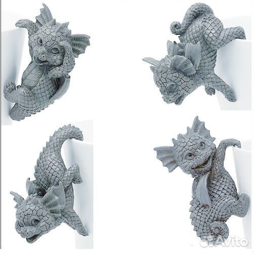 Фигурки подвесные Дракон символ Нового 2024 г 4 шт