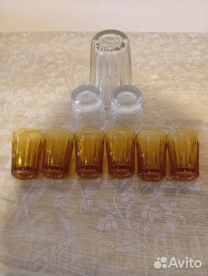 Стопки из цветного, белого стекла СССР