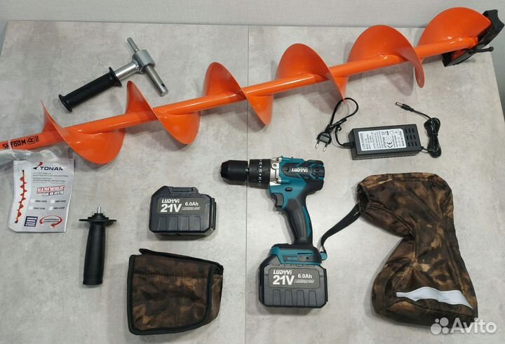 Набор для ледобура Ludyvi 6Ah Tonar Motoshtorm 150