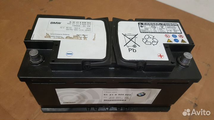 Аккумулятор б/у BMW AGM 90Ач 900А