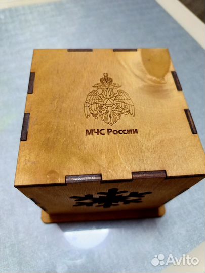 Шар на елку, стекло, с логотипом мчс