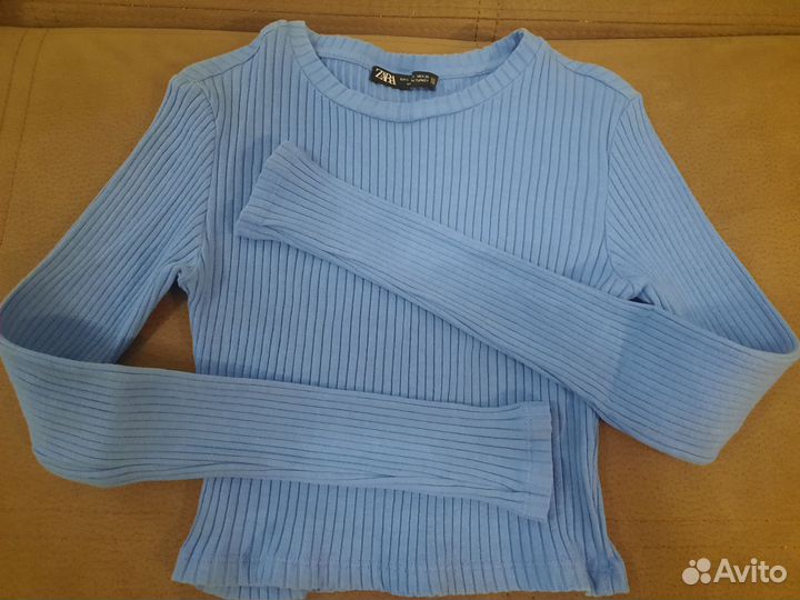 Zara укороченный лонгслив р.S