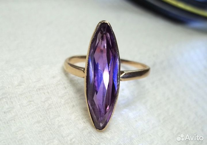 Кольцо золото 583 винтаж СССР александрит