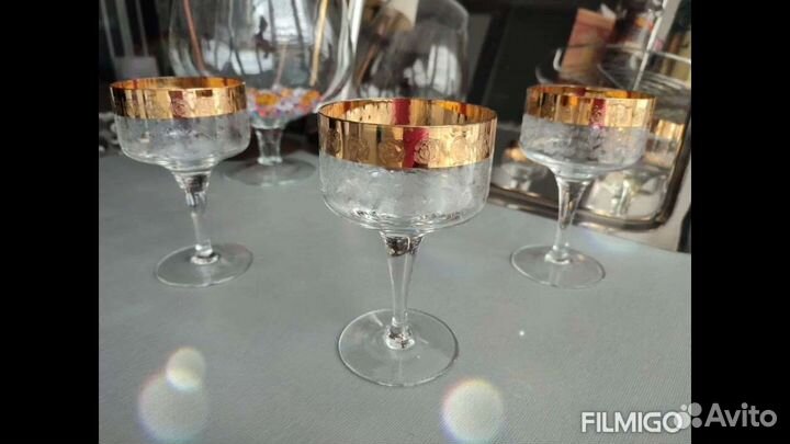 Хрустальные фужеры богемия