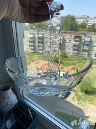 Конфетница стекло+пластик