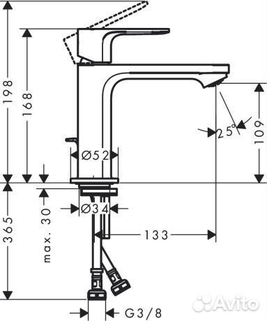 Смеситель для раковины hansgrohe 72588000 Хром