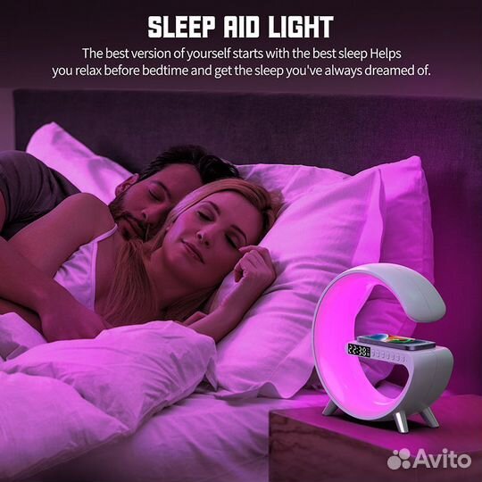 Беспроводное зу SMART light sound 15W+подсветка