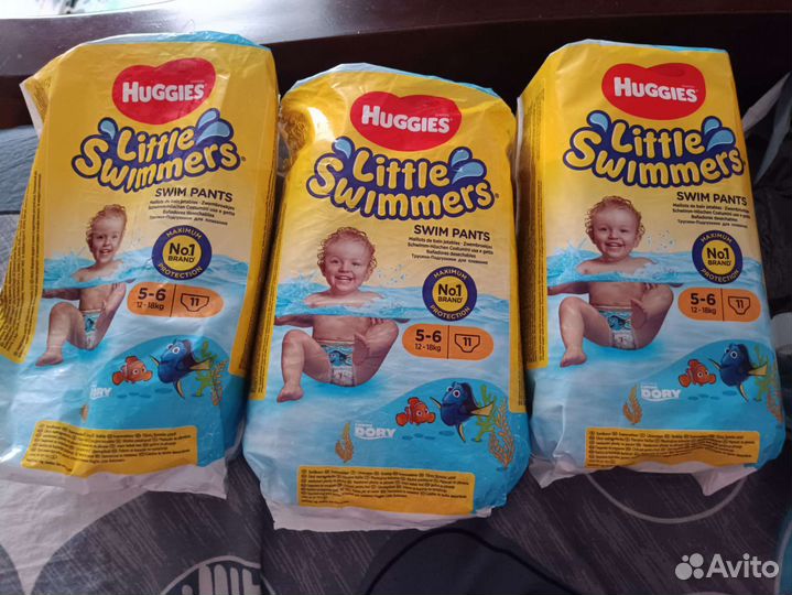 Подгузники для плавания. Хагис. 5-6 размер