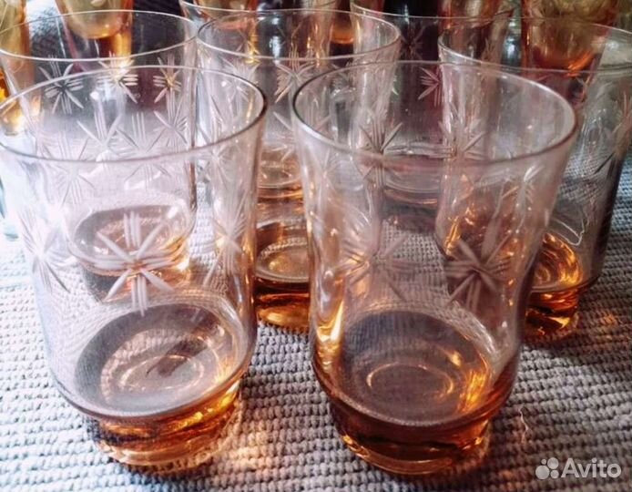 Стаканы цветное стекло Чехословакия