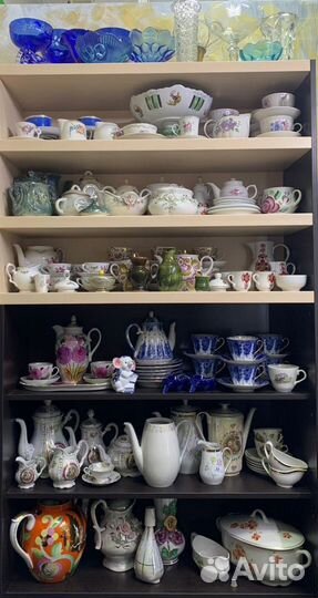 Сервиз,фарфор,цветное стекло,посуда СССР