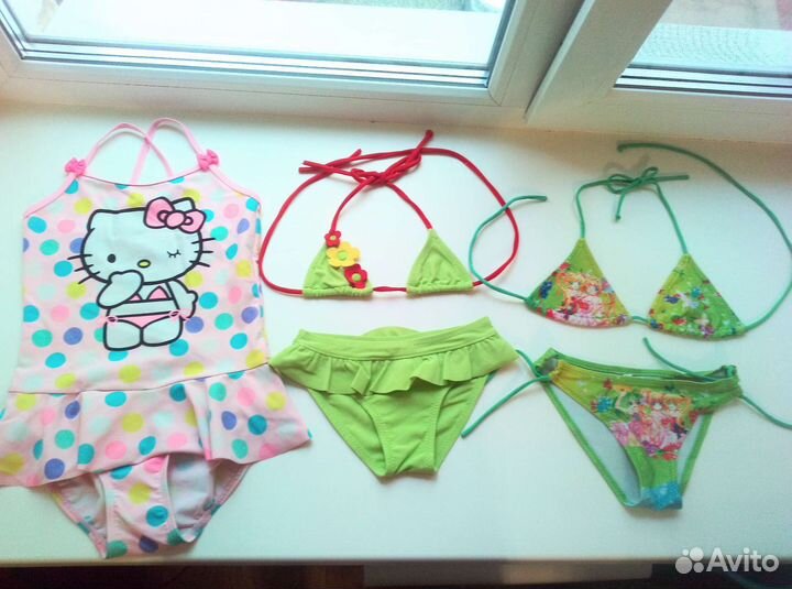 Купальник детский раздельный 3-4г, слитный 6-8лет